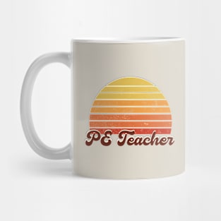 Physical Education Teacher - Retro Sunset Design Mug